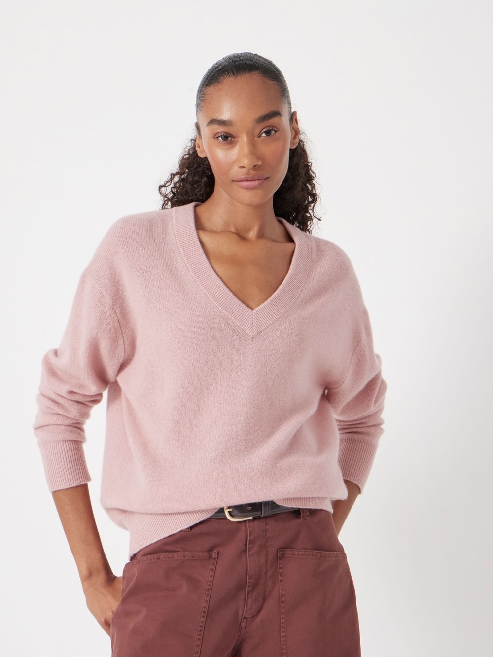 Vince V-Neck Oversized Cashmere Sweater